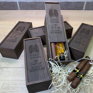 Aangepaste Groomsmen Gift Box voor Groomsmen Uitnodiging, Groomsman Proposal box, Beste Man cadeau, Zult u mijn Beste Man zijn, Wedding Day Gift Box afbeelding 2