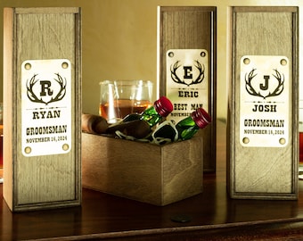 Personalized gift box for groomsmen, best man, bridesman, Proposal Box, Man of Honor Gift Box, Engraved Gift Box, Initial Gift Wooden Box