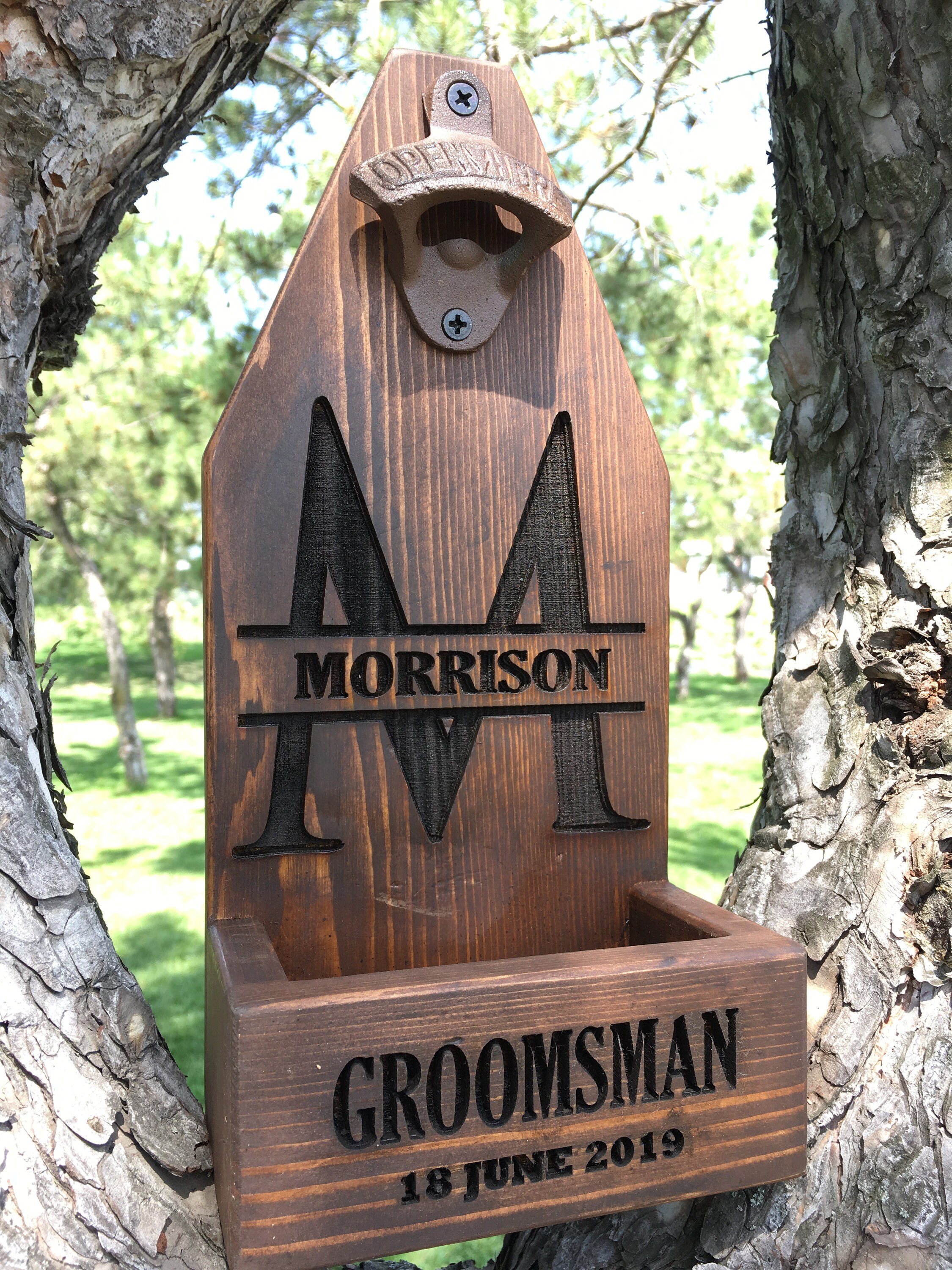 Personalized Wall Mounting Beer Bottle Opener with Cap Etsy