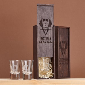 Custom Shot Glasses with gift box - Gift for Groomsman - Best Man Proposal - Groomsman Shot Glass - Wedding Party Gift - Father of the Groom