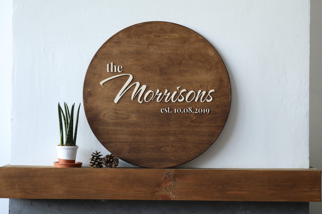 5th Anniversary Couple Gift, Family Name Sign - Personalized Wedding ...