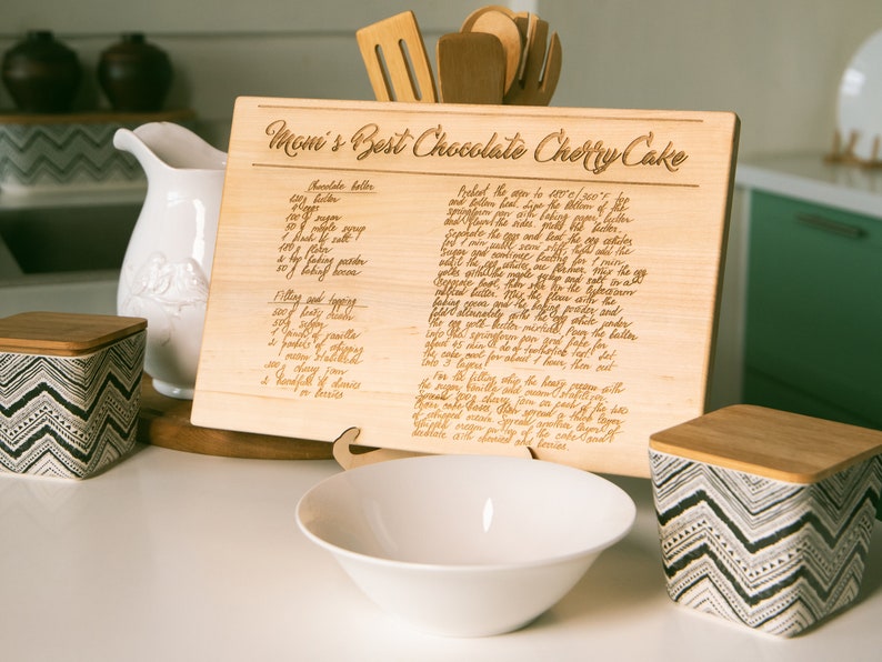 Personalized Cutting Board With Handwritten Recipe Etsy