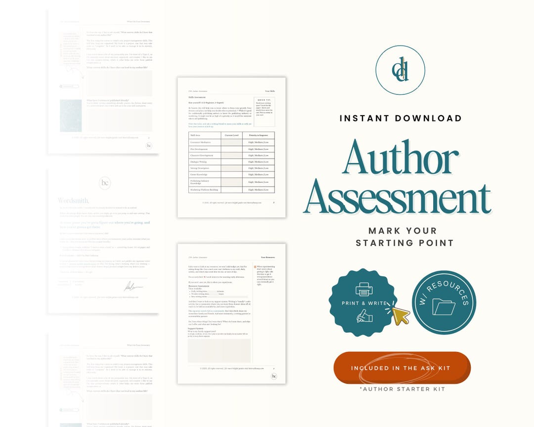 Author Assessment | Writing Templates for Your Debut Novel | Printable ...
