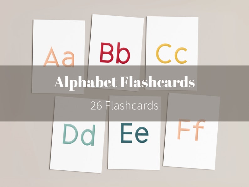 Flash Cards Text Alphabet Toddler Flashcards Printable - Etsy