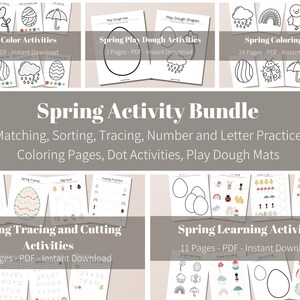 Spring Toddler Activities Bundle Printable