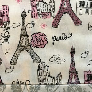 Pink and Silver Paris Eiffel Tower Table Runner (free shipping US)