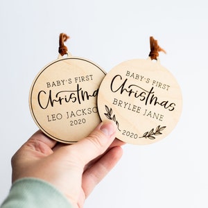 Baby's First Christmas Ornament Laser Engraved Ornament New Baby Gift Christmas Ornament