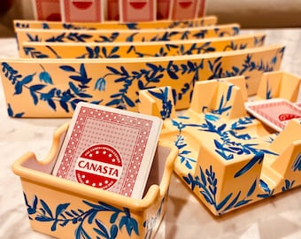 Canasta Set  6 Piece Card Racks, Tray, Deck Holder (3 tiered )