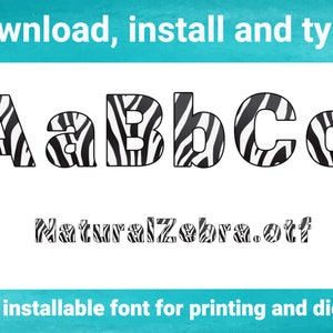 Zebra Typing Font - Etsy