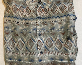VTG Summa Silk Men’s Long Sleeve Dress Shirt Size XL