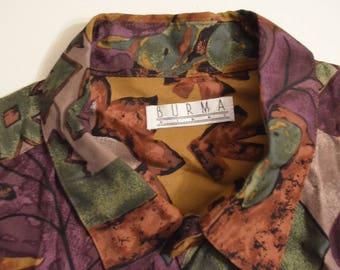 Vintage Burma Bibas Mens Abstract Shirt Sz L