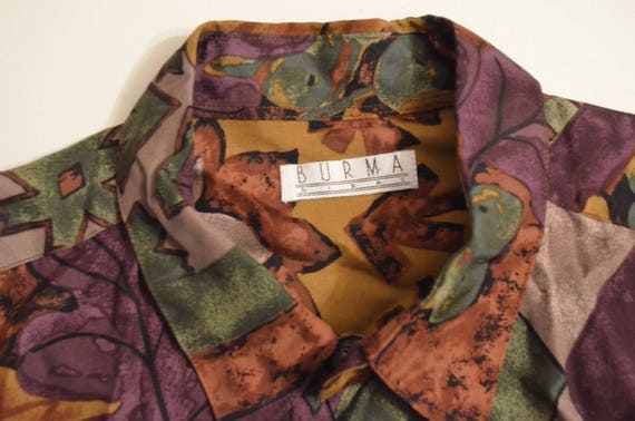 Vintage Burma Bibas Mens Abstract Shirt Sz L - image 1