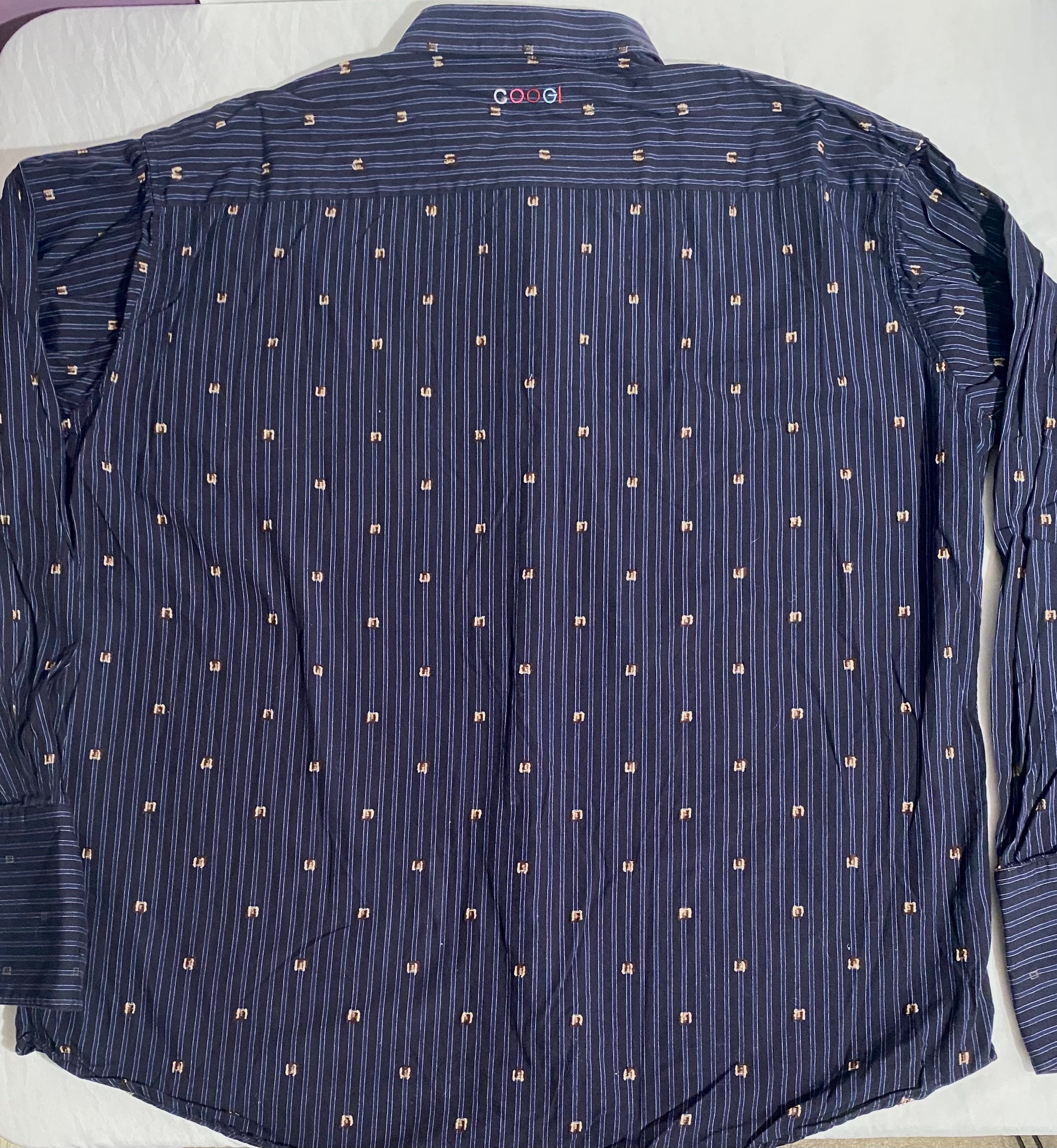 Coogi Long Sleeve Pin Stripe Dress Shirt Size 3XL