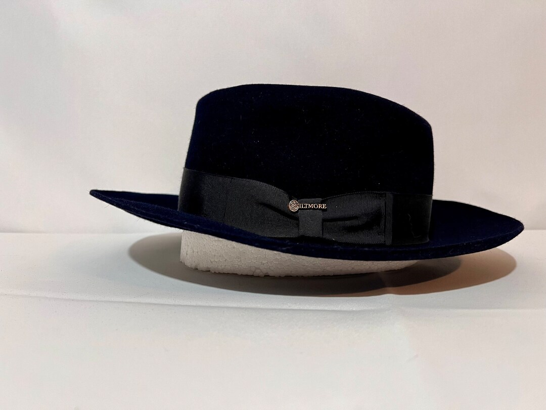 Vtg Biltmore Senator Navy Blue Fur Felt Fedora Size 7 - Etsy