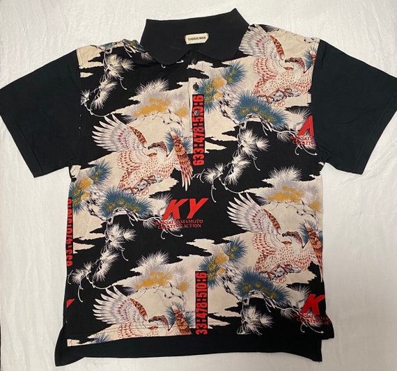 Vintage Kansai Man Kansai Yamamoto Co. Bird Falcon Polo Shirt - Etsy