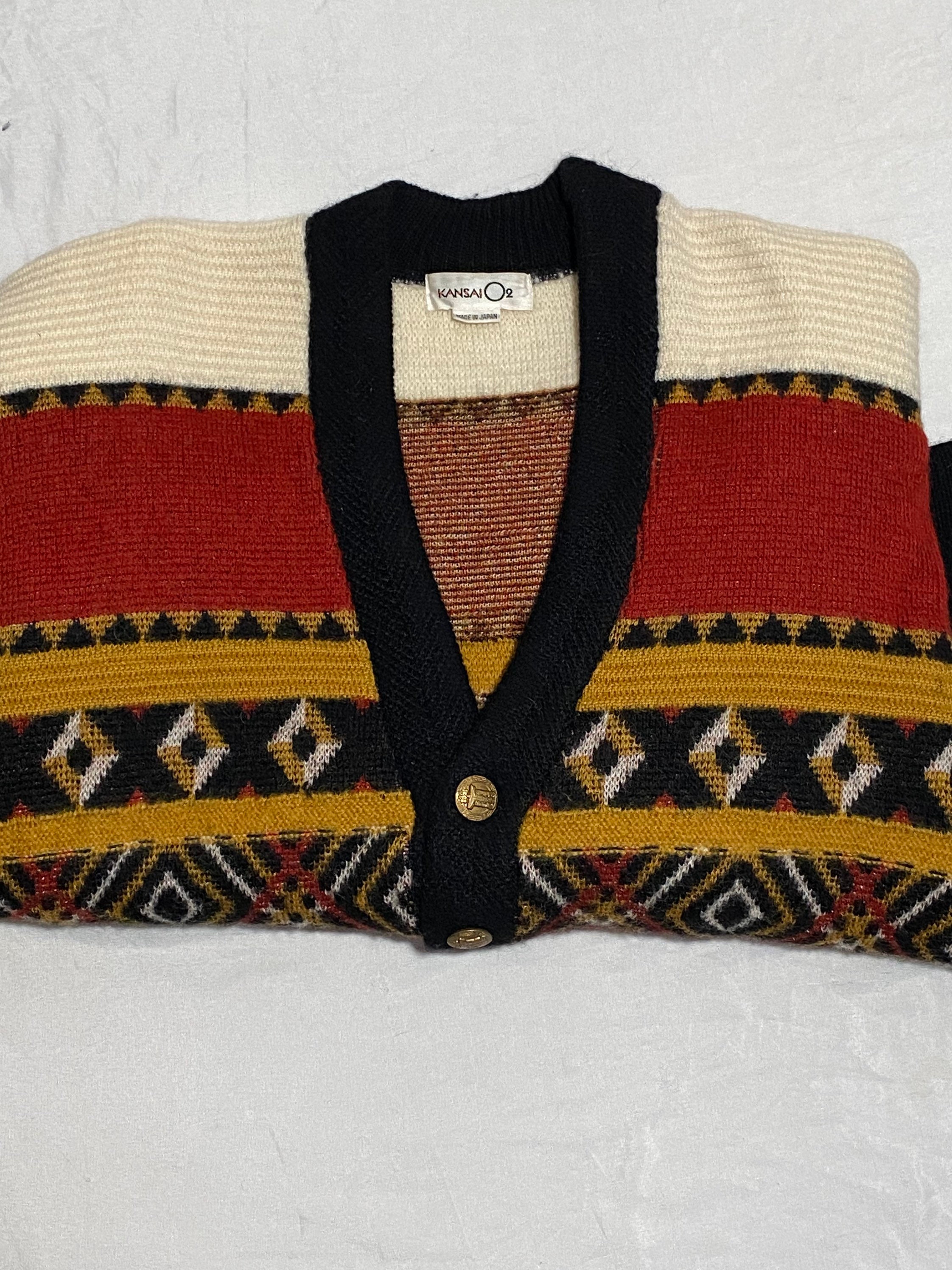 Kansai Yamamoto O2 Tribal Art Cardigan Sweater