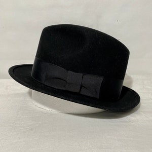 Coffman-Pacific Black 100% Wool Vintage Fedora Hat Size 7 1/8”