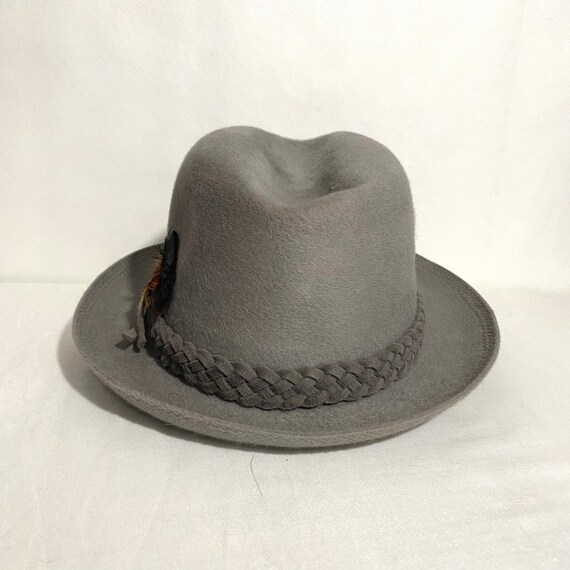 Vintage Light Grey Felt Borsalino Fedora  21 1/2” - image 3