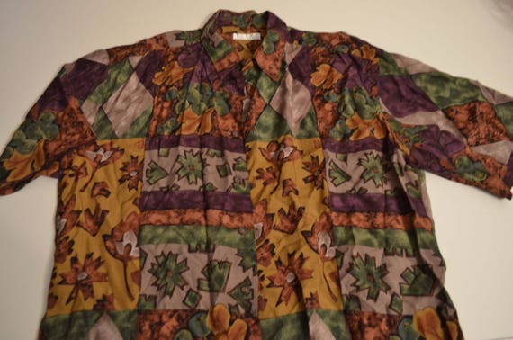 Vintage Burma Bibas Mens Abstract Shirt Sz L - image 2