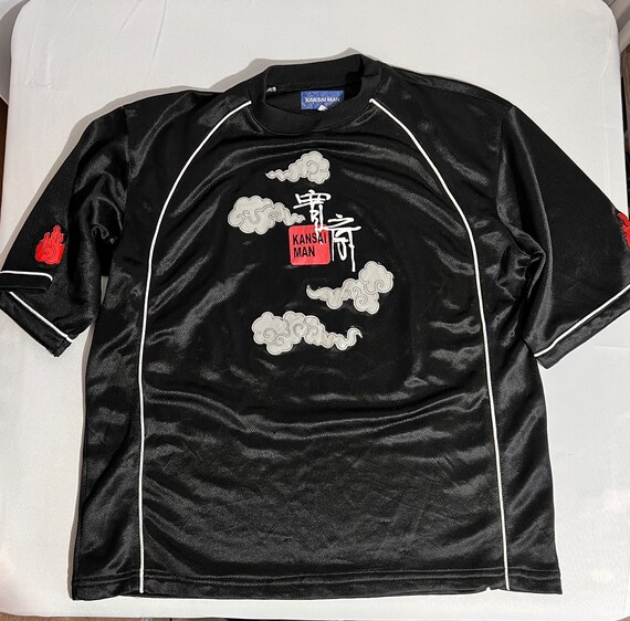 VTG Kansai Yamamato Jersey T-Shirt Black Size Lar… - image 2