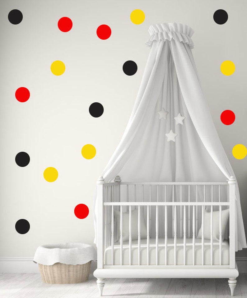 Shades of Mickey Mouse Polka Dot Wall Decals Removable Etsy