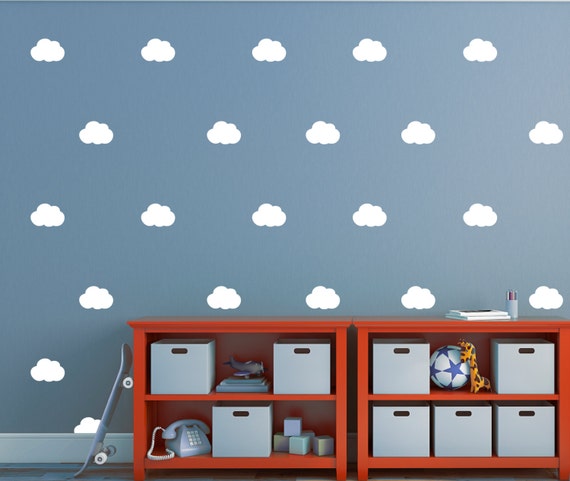 cloud wall stickers set of 28 decals cloud wall decals | etsy