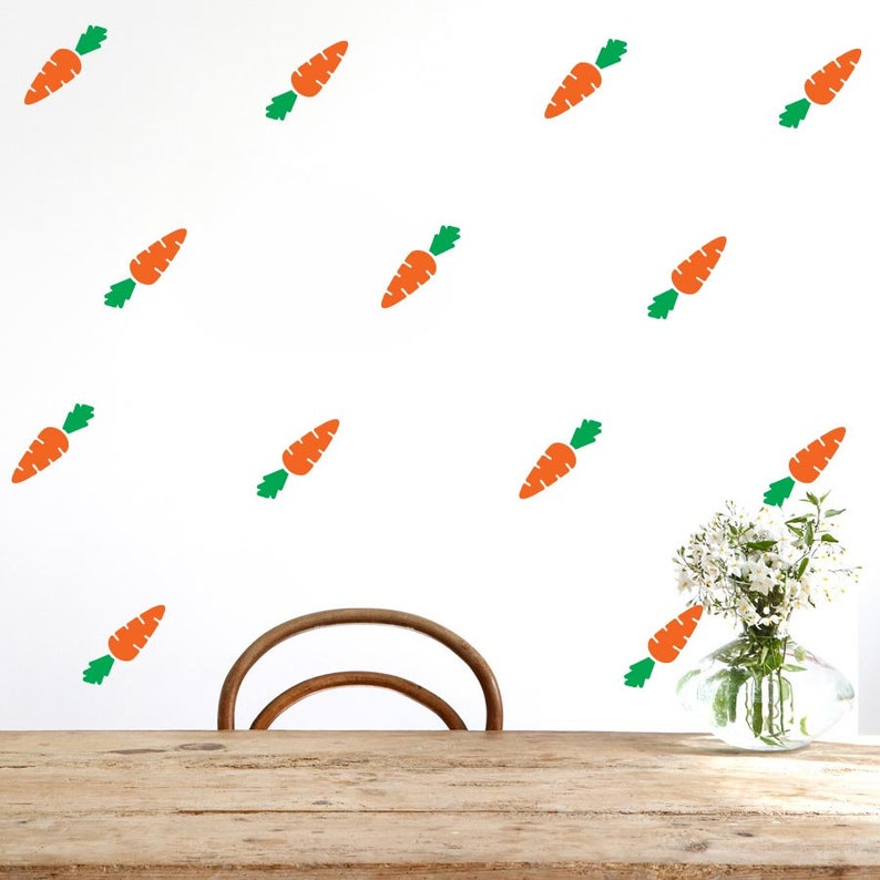 18/36 carrot stickers removable decals wall sticker | etsy