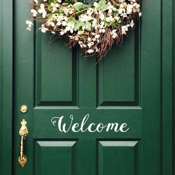 Welcome Decal Sticker Front Door Window Outdoor Greetings Porch