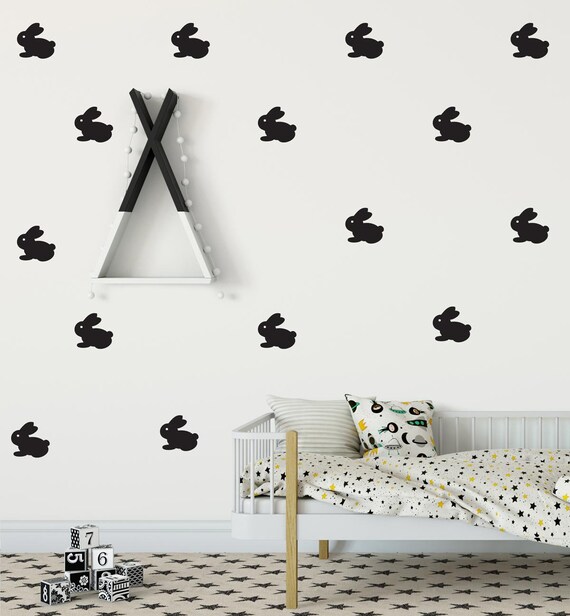 33 rabbit stickers removable decals wall sticker rabbit | etsy