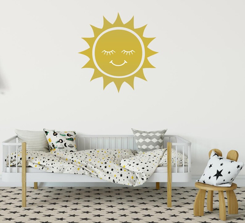 Removable WallArt Sun Art Sun Decorations Sun Decor Nursery Art Sun Vinyl Wall Art Smiling Sun Vinyl Decal Sun Sticker Kids room Art