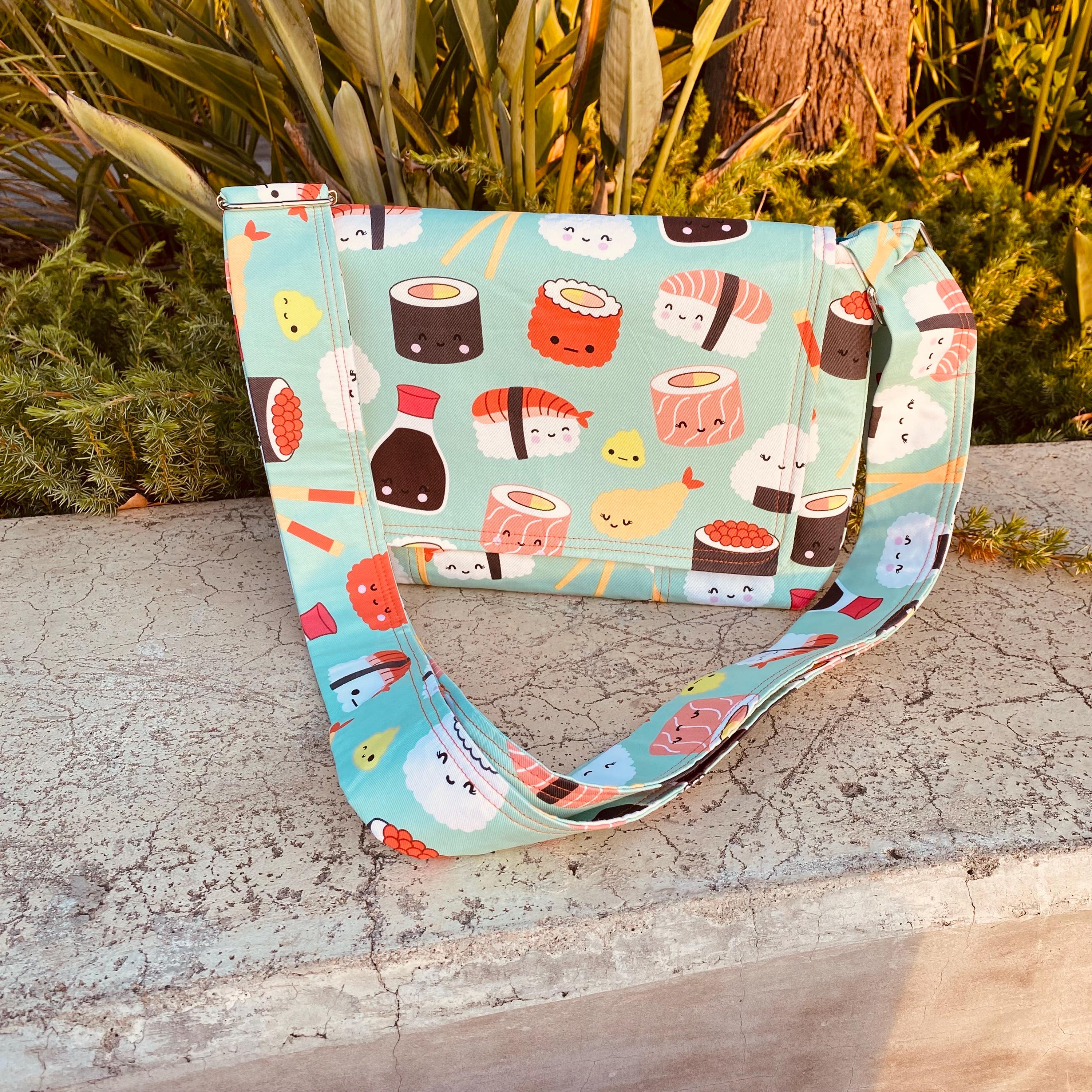 Happy Sushi Messenger Bag - With Adjustable Strap! - Etsy