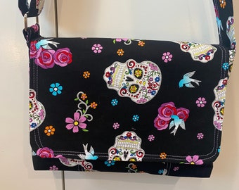 Day of the Dead Messenger Bag - with adjustable strap!