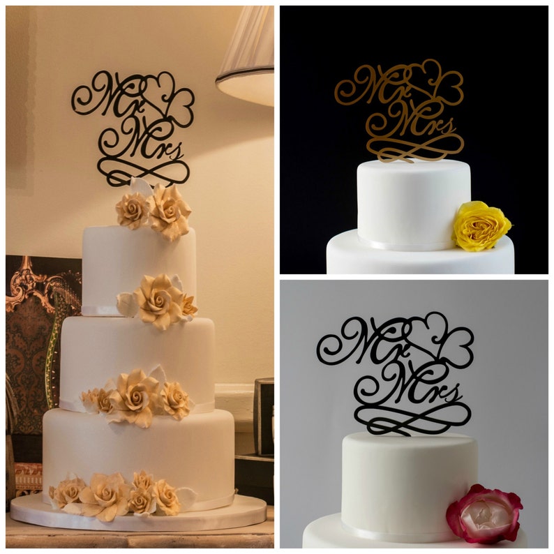 Modern Wedding Cake Topper Decorative Cake Topper Worded Etsy