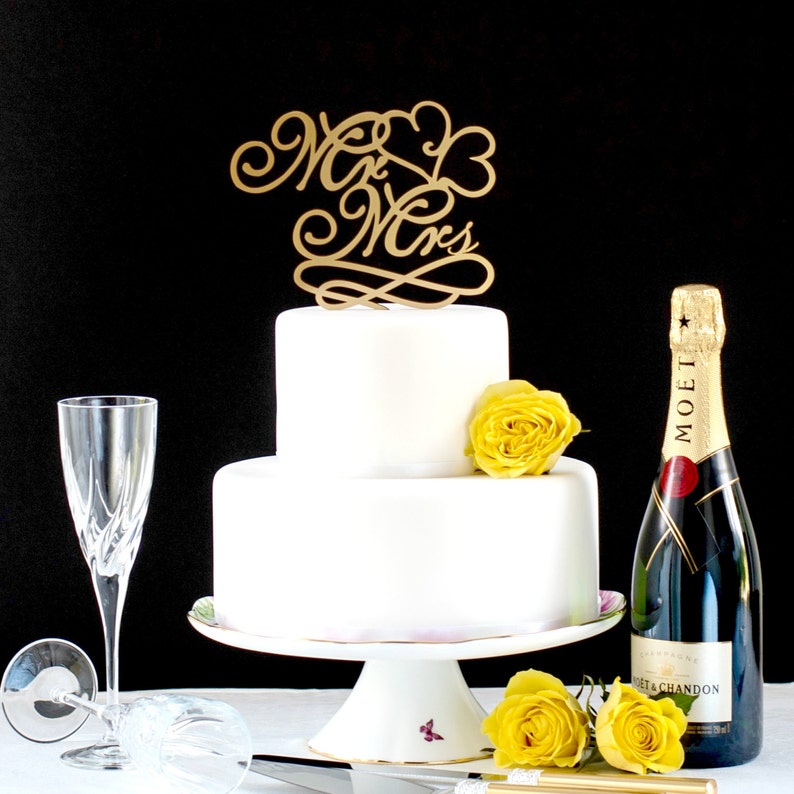 Modern Wedding Cake Topper Decorative Cake Topper Worded