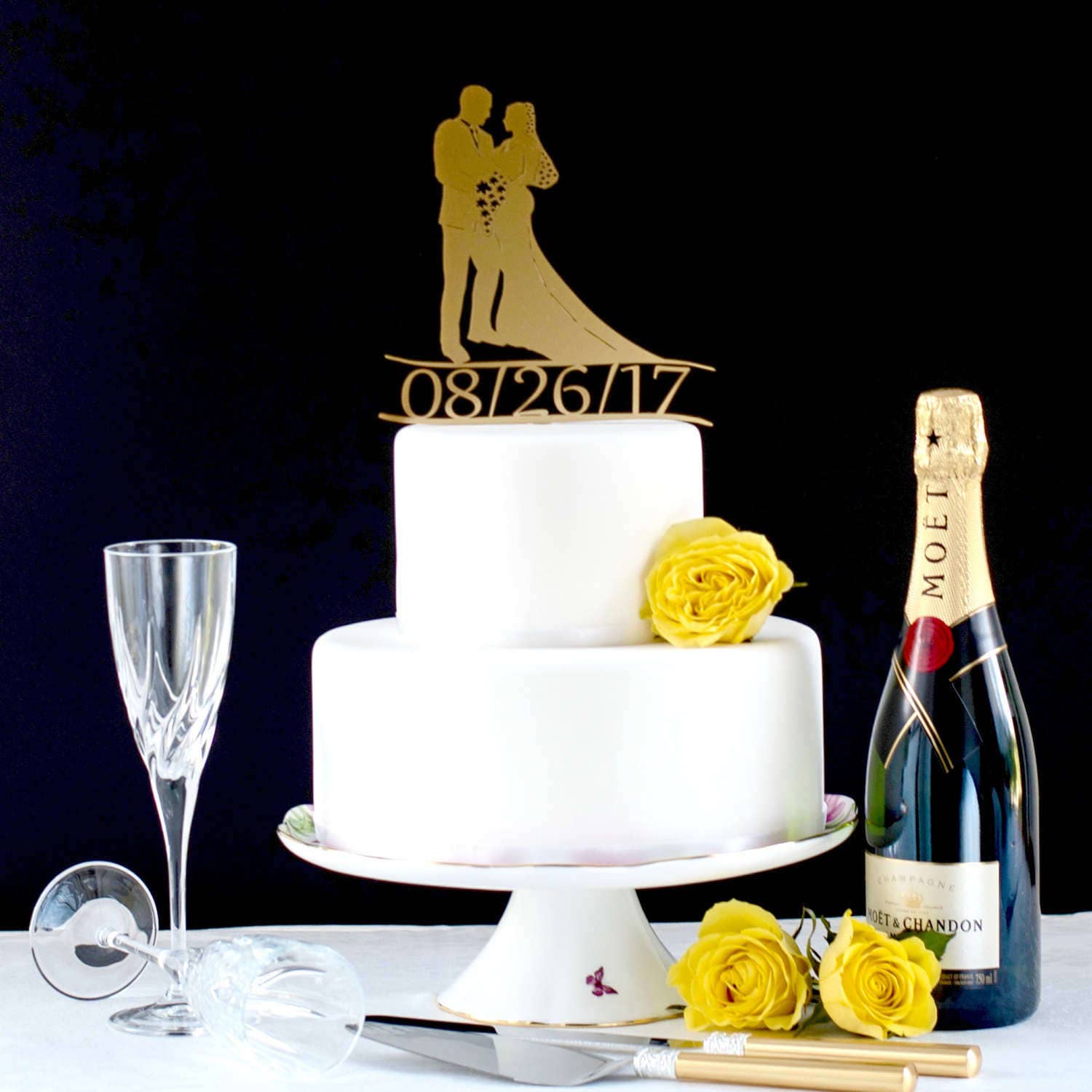 Elegant Cake Topper Traditional Wedding Cake Topper Etsy