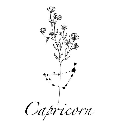 Capricorn Constellation Tattoo Babys Breath Flower Tattoo - Etsy