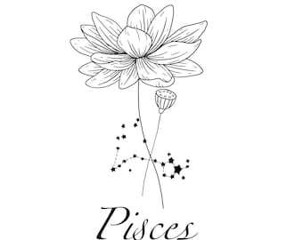 Water Lily Tattoo Etsy Singapore