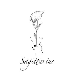 Sagittarius Constellation Tattoo Cala Lily Flower Tattoo Design - Etsy