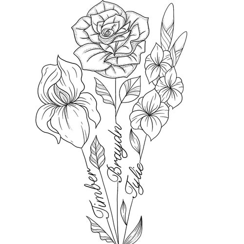 Instant Download Tattoo Design Flowers and Berries Tattoo | Etsy