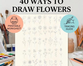 40 cute flowers tracing Guide| Printable worksheets