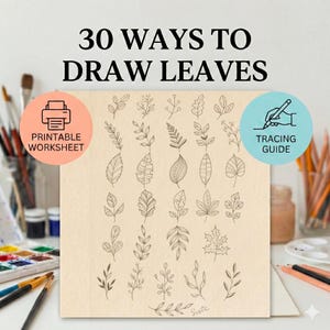 30 maneiras de desenhar folhas/ Folhas de exercícios para imprimir