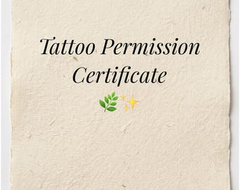 Tattoo Permission Certificate Sveta LineBotanical SvetasTattooArt