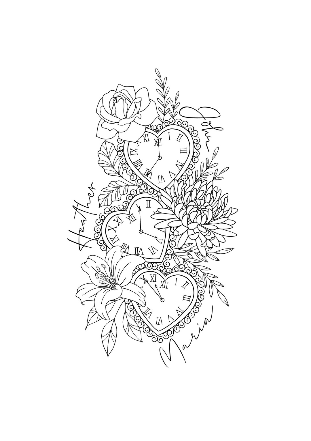 Children Names Birth Flower Tattoo Clock Tattoo Family Names Custom children-names-birth-flower-tattoo-clock-tattoo-family-names-custom