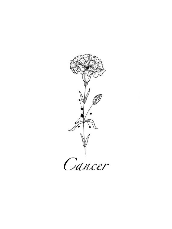 Floral Sign of the Cancer Constellation · Creative Fabrica