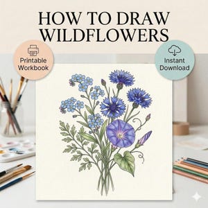 Comment dessiner des fleurs sauvages | Guide d'illustration botanique | Cahier d'exercices numérique PDF
