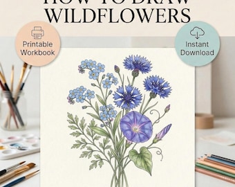 How to Draw Wildflowers | Botanical Illustration Guide | Digital Workbook PDF