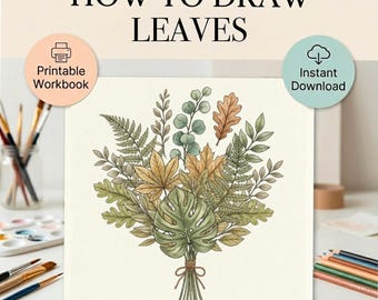 How to Draw Leaves, Printable Worksheets, Doodle leaves, Bullet Journal Inspiration, Shading technique