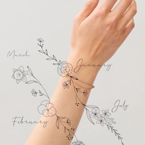 Custom Flower Bracelet Design For Tattoo