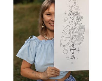 Tattoo Permission for using Design Sveta Linebotanical