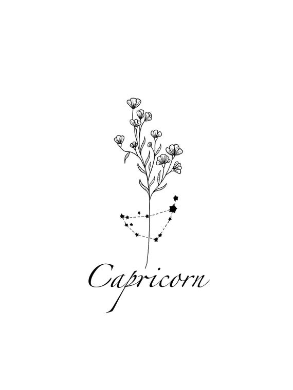 Capricorn Constellation Tattoo Babys Breath Flower Tattoo | Etsy